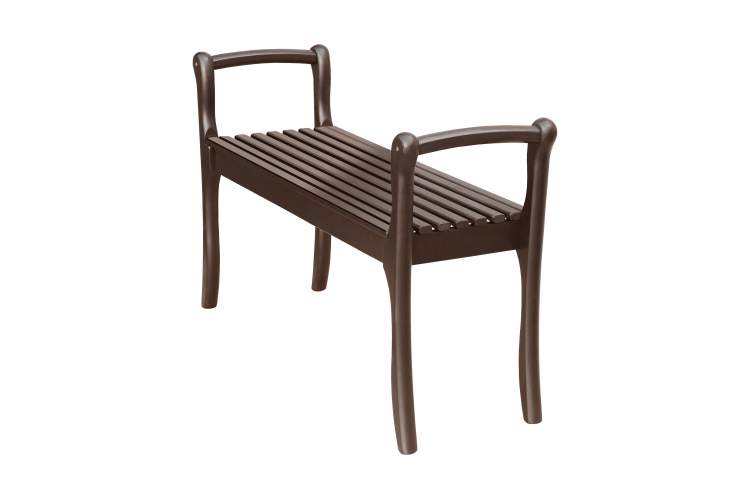 Скамья для прихожей с подлокотниками массив, каркас орех