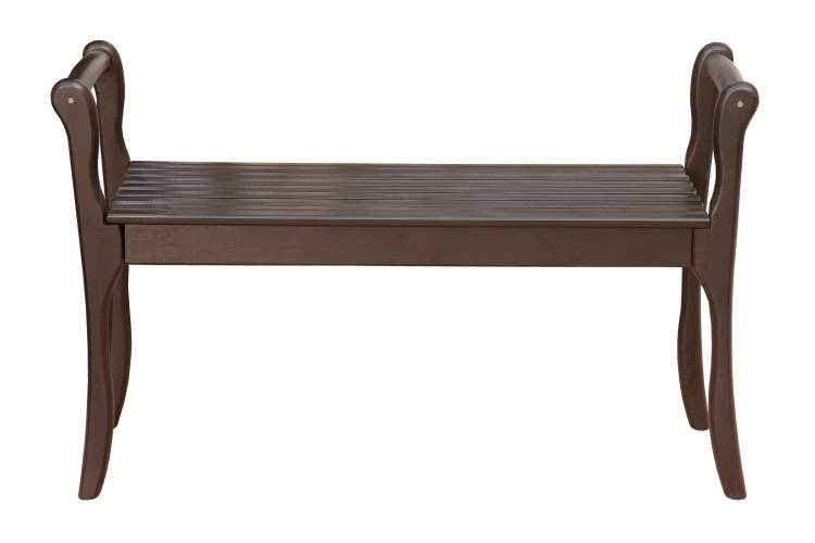 Скамья для прихожей с подлокотниками массив, каркас орех-5