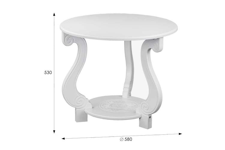 Стол журнальный Грация (М) ЛАЙТ белый-13