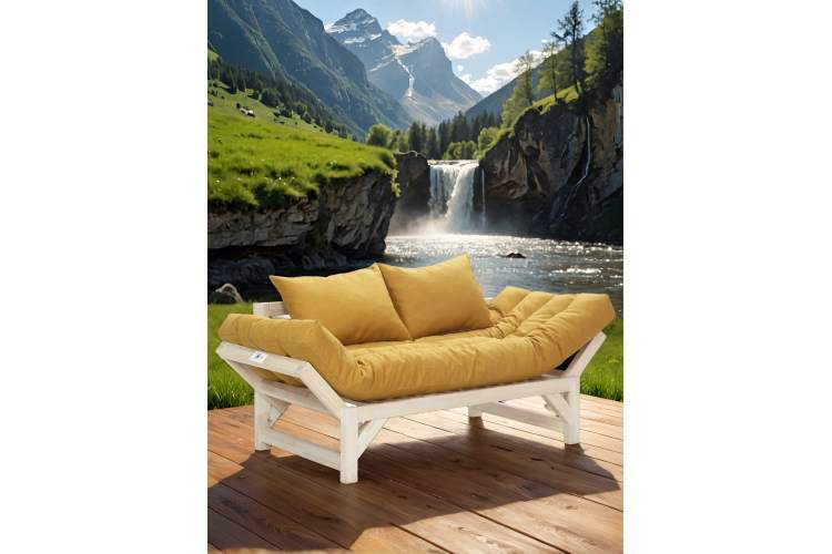 Диван Бинго ткань savana plus yellow, каркас лак