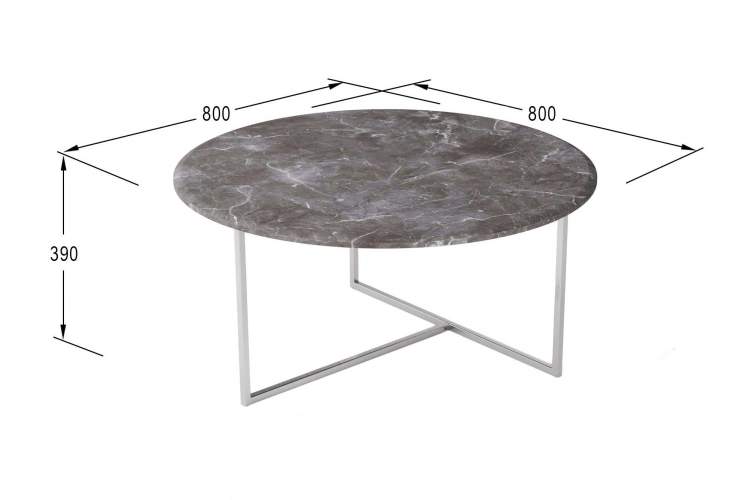 Стол журнальный Маджоре серый мрамор/хром-1