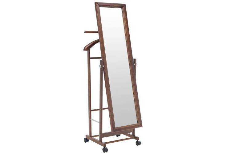 Вешалка костюмная с зеркалом на колесах В 24Н средне-коричневый