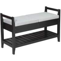 Скамья для прихожей Н с ящиком, ткань серый, каркас венге