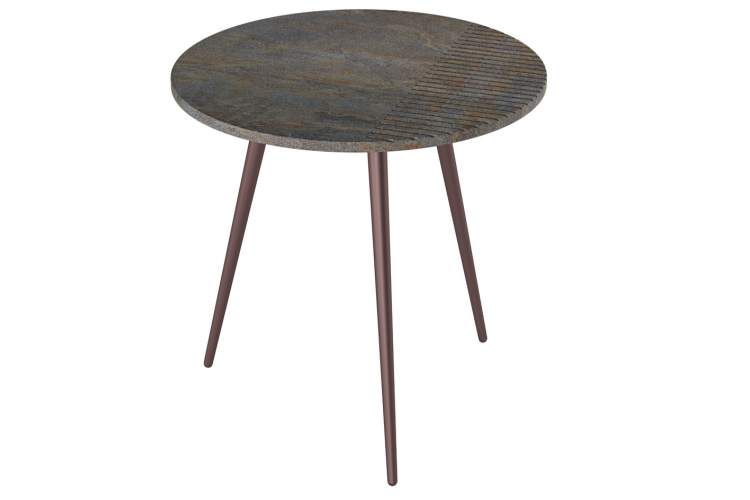 Стол журнальный Рикон Страйп гранж/винный металлик