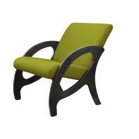 Кресло Альма ткань лайм, каркас венге, патина в гостиную