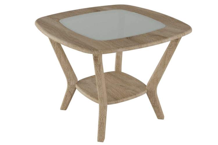 Стол журнальный Мельбурн со стеклом дуб сонома/дуб сонома