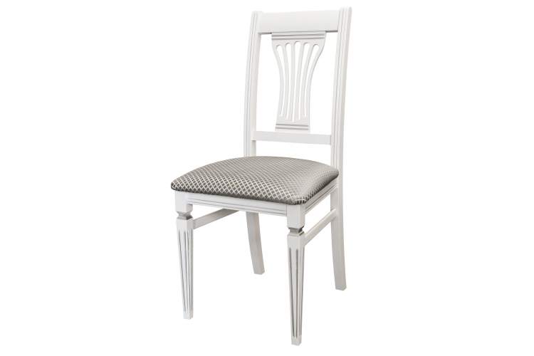 Стул Анри белый/серебро, Атина серебро