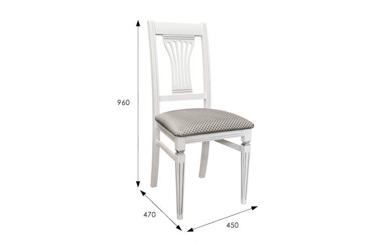 Стул Анри белый/серебро, Атина серебро-8