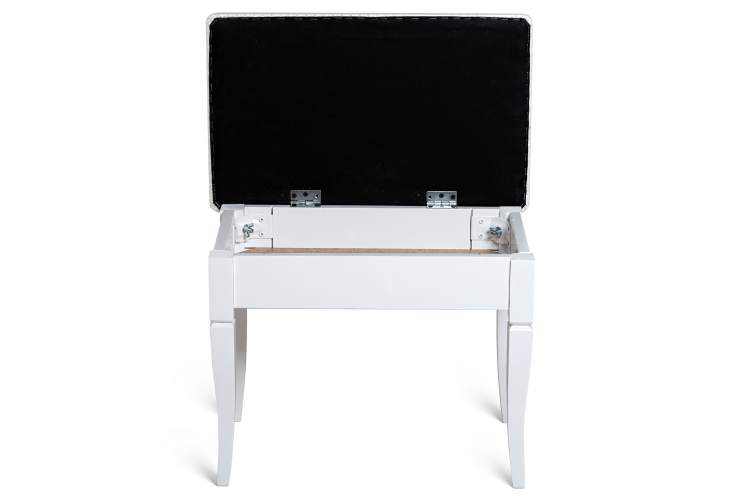 Банкетка Ретро М с ящиком белый, ткань экокожа белый-5