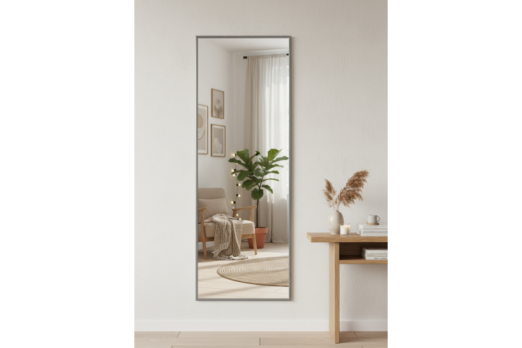 Зеркало настенное в раме Сельетта-5, матовое серебро 150 см х 50 см-4