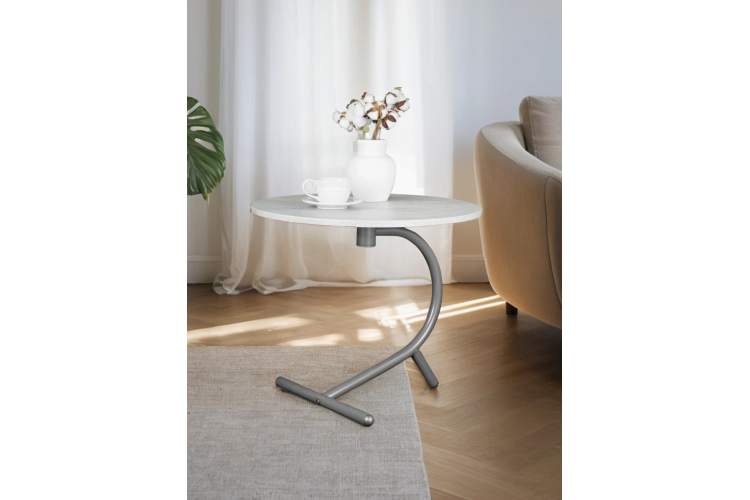 Стол журнальный Дуэт 14 дуб дымчатый/металлик-9