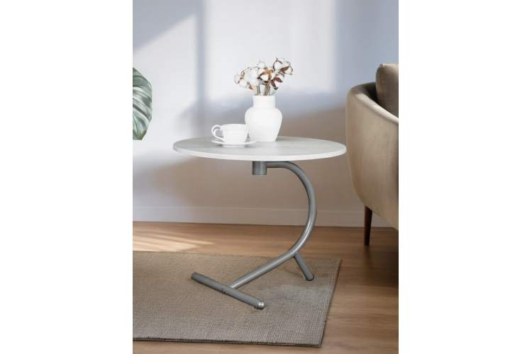 Стол журнальный Дуэт 14 дуб дымчатый/металлик-10