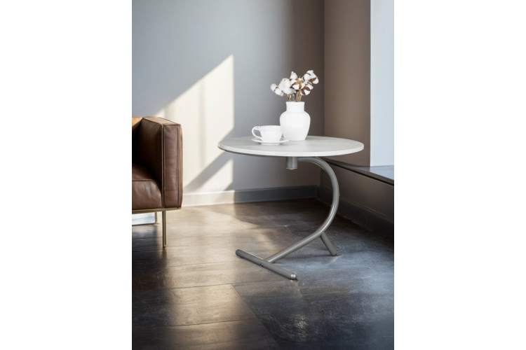 Стол журнальный Дуэт 14 дуб дымчатый/металлик-11