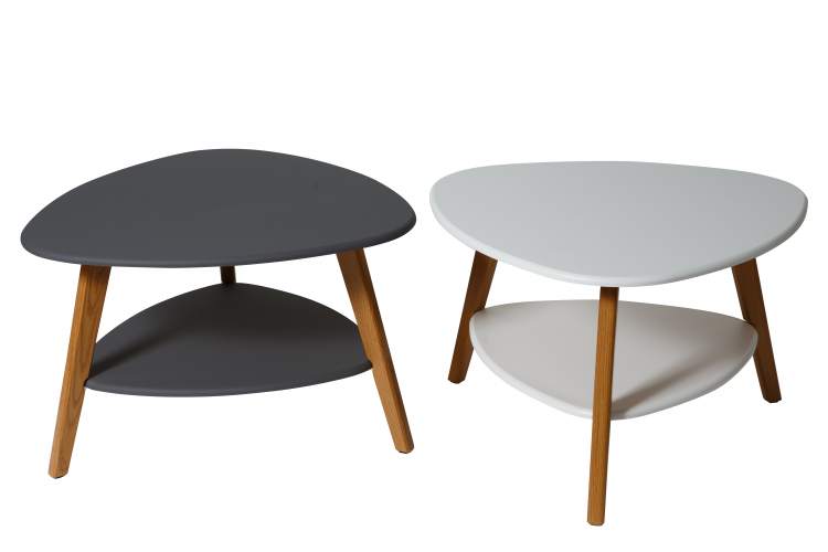 Стол журнальный Бруклин белый/дуб светлый-3