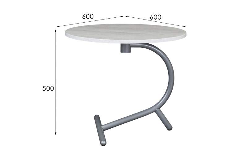 Стол журнальный Дуэт 14 дуб дымчатый/металлик-13