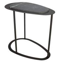 Стол журнальный МеталлАрт М024 черный мрамор/черный