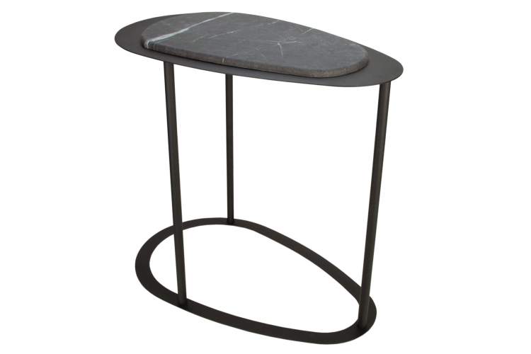 Стол журнальный МеталлАрт М024 черный мрамор/черный