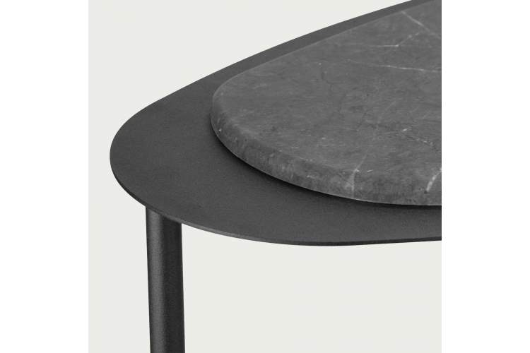 Стол журнальный МеталлАрт М024 черный мрамор/черный-2