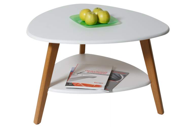 Стол журнальный Бруклин белый/дуб светлый-2