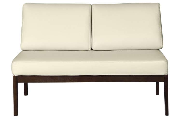 Диван-скамья Массив мягкая экокожа крем, каркас орех-2