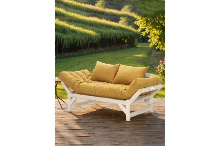 Диван Бинго ткань savana plus yellow, каркас лак-12