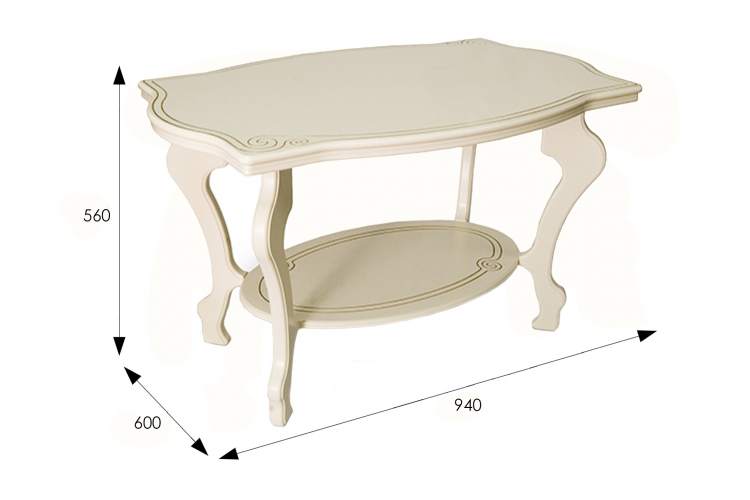 Стол журнальный Берже 1 слоновая кость-4