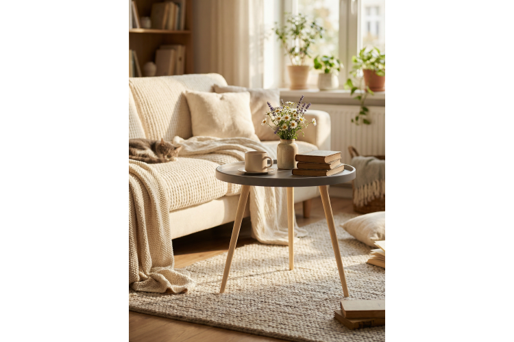 Стол журнальный Келли графит/бежевый-4