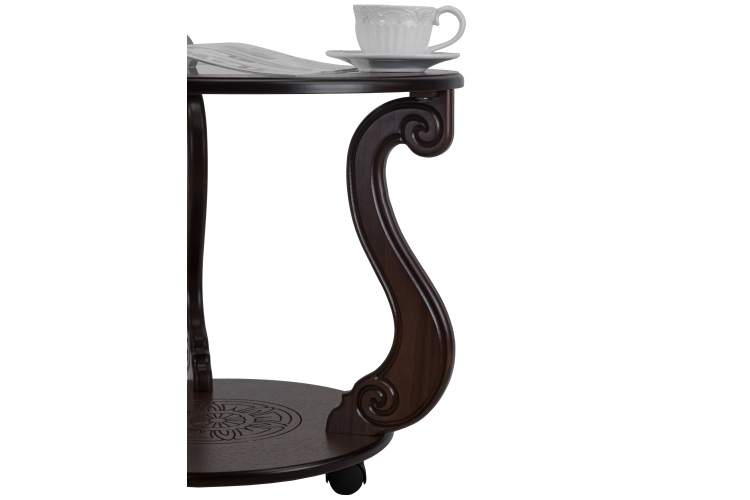 Стол журнальный Грация (С) на колесах темно-коричневый-3
