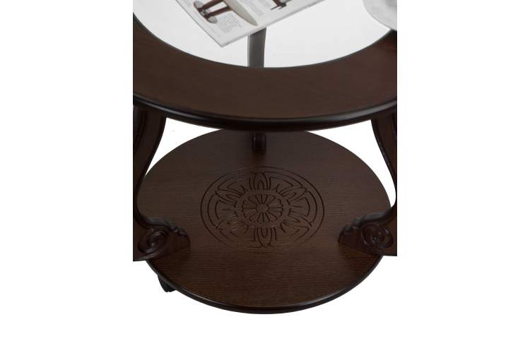 Стол журнальный Грация (С) на колесах темно-коричневый-4