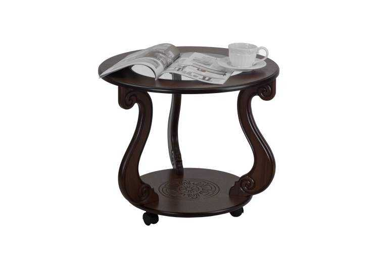 Стол журнальный Грация (С) на колесах темно-коричневый-6