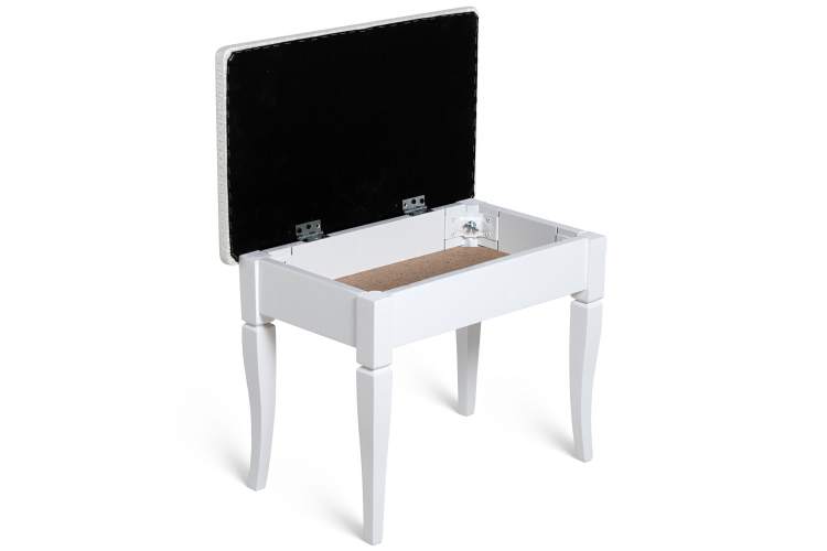 Банкетка Ретро М с ящиком белый, ткань экокожа белый-4