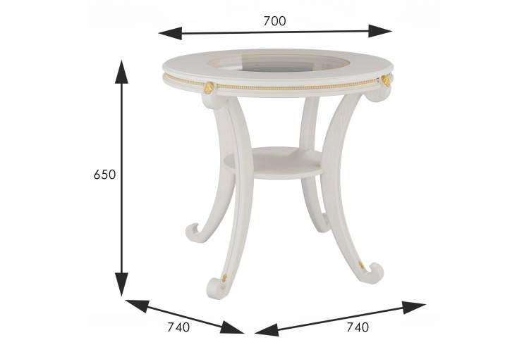Стол журнальный Глория С молочный дуб Л-1