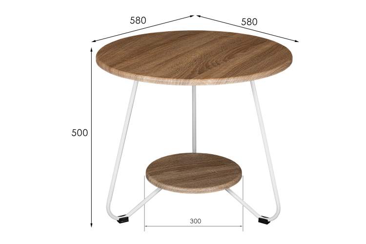 Стол журнальный BeautyStyle 38 дуб сонома/белый-11