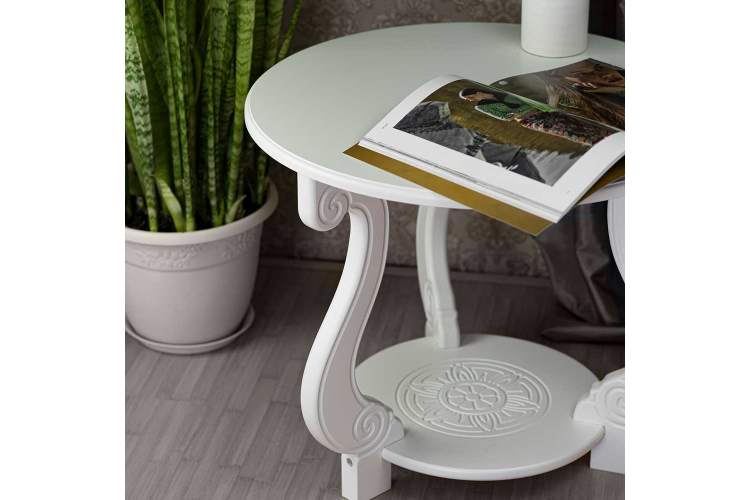 Стол журнальный Грация (М) ЛАЙТ белый-9