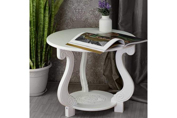 Стол журнальный Грация (М) ЛАЙТ белый-10