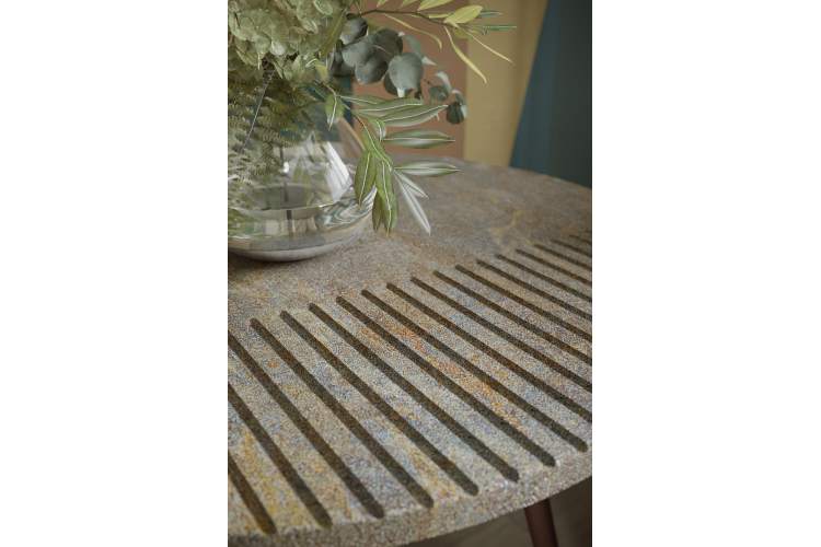 Стол журнальный Рикон Страйп гранж/винный металлик-3