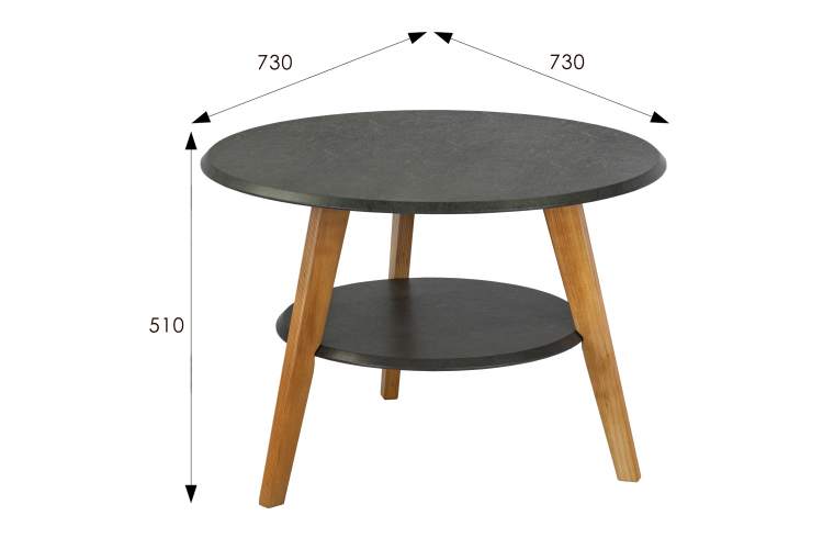 Стол журнальный BeautyStyle 17 серый бетон/бук-9