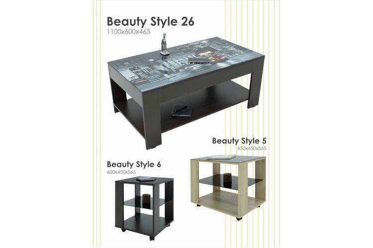 Стол журнальный BeautyStyle 6 венге/стекло черное-16