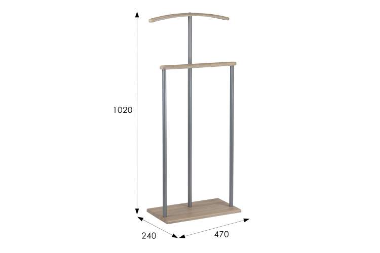 Вешалка костюмная Дэви 1 металлик/дуб сонома-6