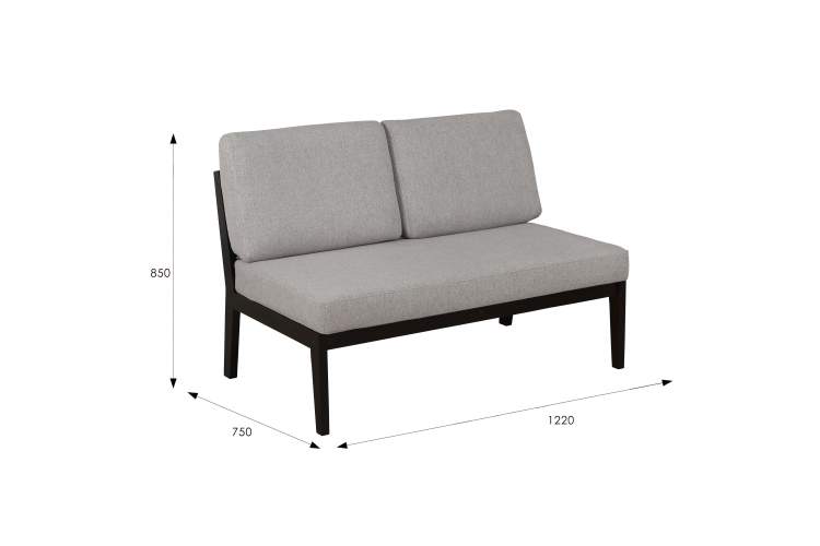 Диван-скамья Массив мягкая ткань серый, каркас венге-5