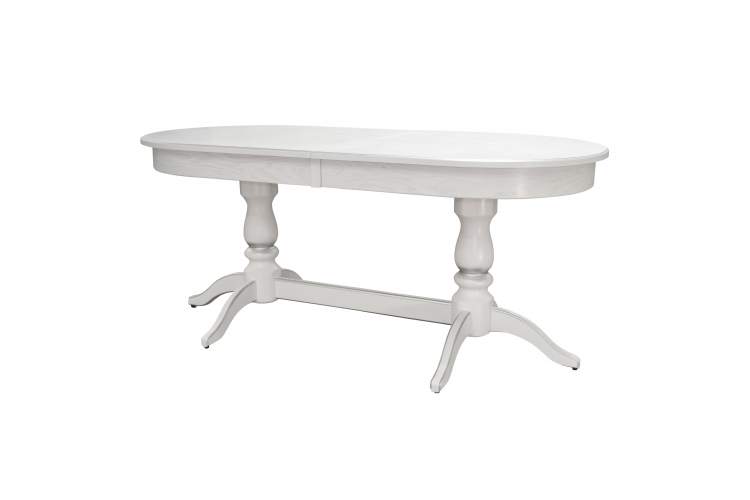 Стол обеденный Тарун 3 раздвижной белый/серебро 150/200*84