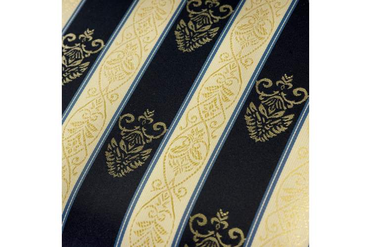 Банкетка Ретро с ящиком белый, ткань полоса синий-3