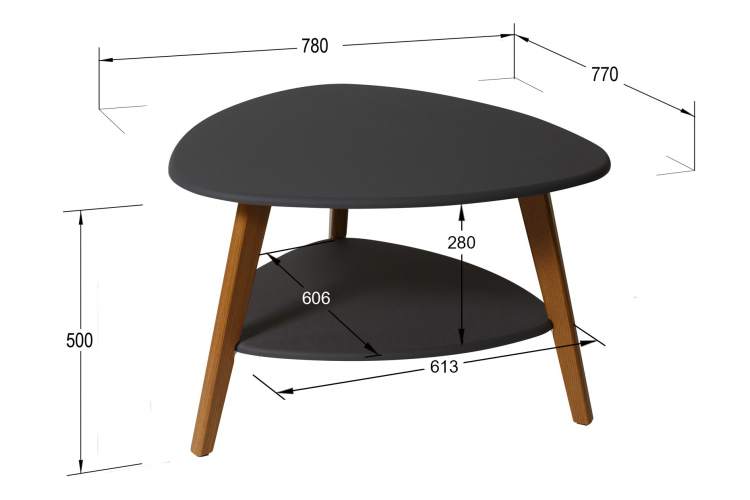 Стол журнальный Бруклин графит/дуб светлый-2