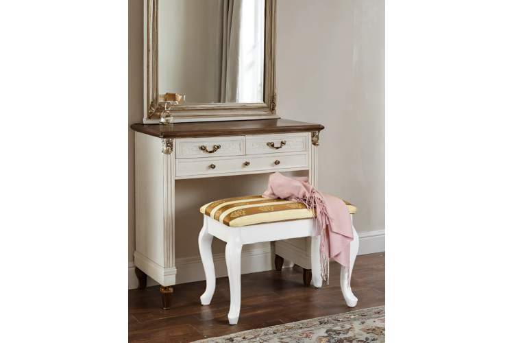 Банкетка Ретро с ящиком белый, ткань полоса коричн.-3