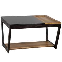 Стол журнальный BeautyStyle 31 дуб вотан/черный/стекло черное