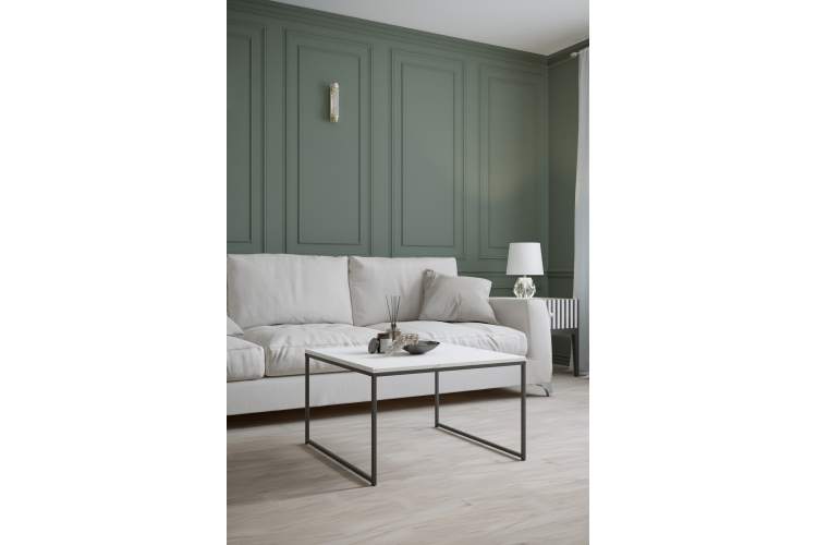 Стол журнальный Овер белый мрамор/черный-1