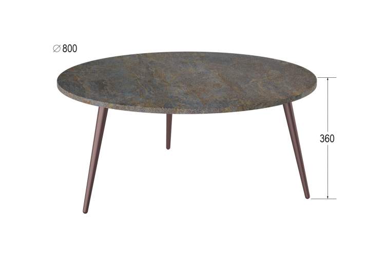 Стол журнальный Рикон гранж/винный металлик-1