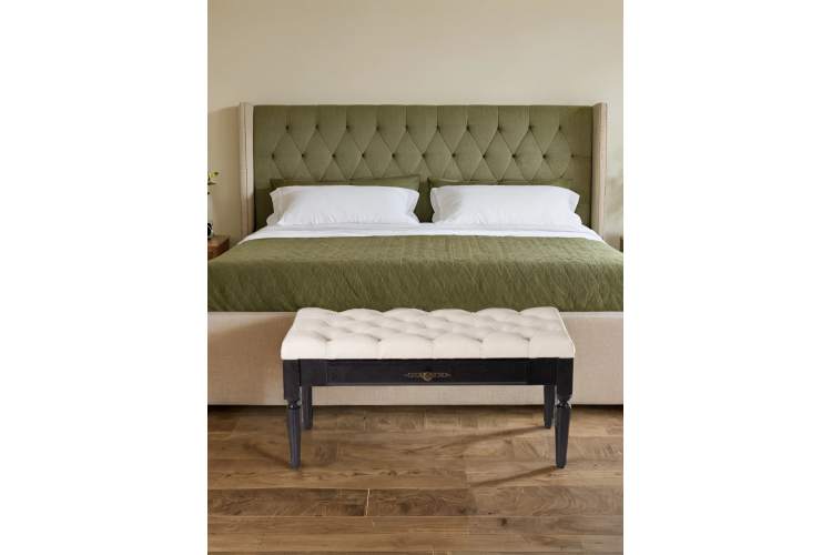 Банкетка Оливия экокожа молочный/венге-2