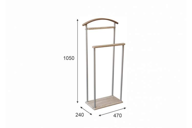Вешалка костюмная Верис 4 металлик/дуб сонома-1