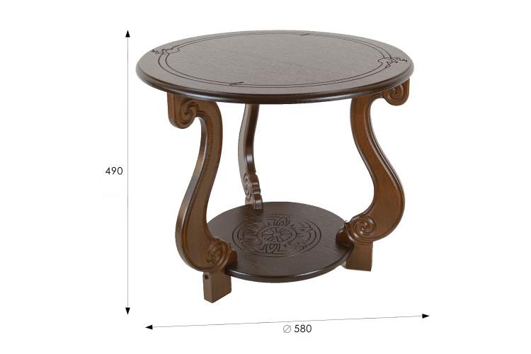 Стол журнальный Грация (М) темно-коричневый-8